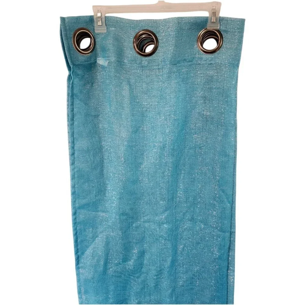 Teal Blue & Silver Metallic‎ Shimmer Grommet Top (3) 36